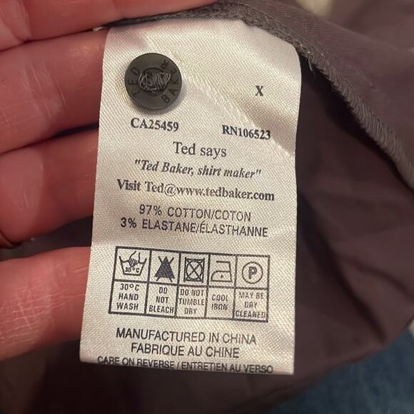 Ted Baker Gray Button Up Blouse Top - Size Medium - Picture 6 of 6